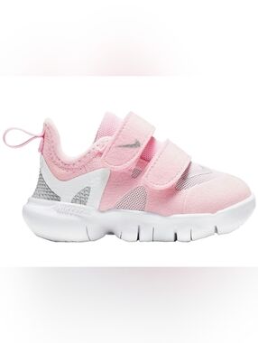 Nike Free, Stylish Pink Baby Dual-Strap Athletic Sneaker, Baby Size 2C